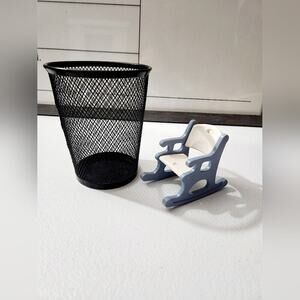 Little Tikes miniature blue rocking chair dollhouse Accessory